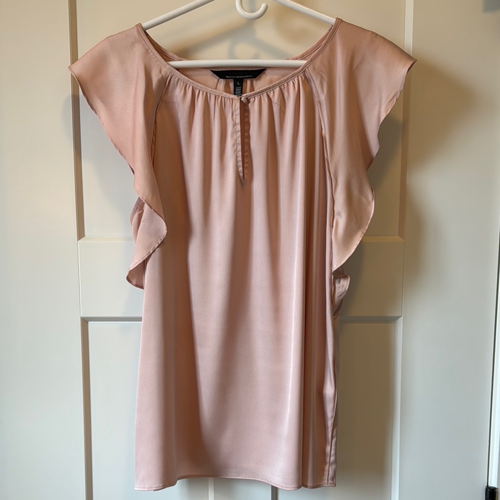 WHBM Pink Ruffled Blouse